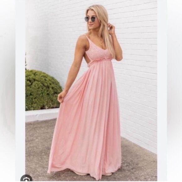 NWT ONCE IN A LIFETIME PINK MAXI DRESSE Size Small - Picture 9 of 16